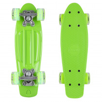 Mini penny board WORKER Pico 17" se svítícími kolečky, zelená deska, zelená kolečka