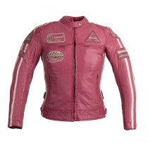 Dámská kožená moto bunda W-TEC Sheawen Lady Pink, růžová, XS