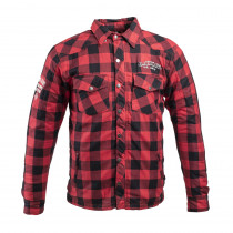 Flanelová košile W-TEC Black Heart Reginald s aramidem, červeno-černá, M