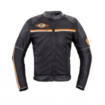 Letní moto bunda W-TEC 2Stripe, černo-béžovo-oranžová, S