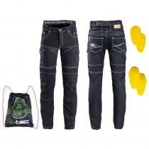 Pánské moto jeansy W-TEC Aredator EVO, černá, 38