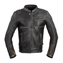 Pánská kožená moto bunda W-TEC Suit, vintage černá, M