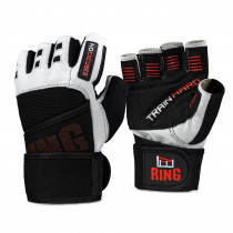 Fitness rukavice inSPORTline Shater, černo-bílá, S