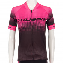 Dámský cyklistický dres s krátkým rukávem Crussis CSW-057, černo-růžová, S