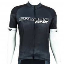 Cyklistický dres s krátkým rukávem Crussis ONE CSW-058, černá/bílá, S