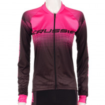 Dámský cyklistický dres s dlouhým rukávem Crussis CSW-061, černo-růžová, XS