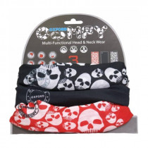 Univerzální multifunkční nákrčník Oxford Comfy 3-pack, Skulls