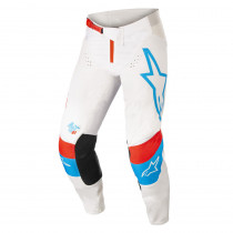 Motokrosové kalhoty Alpinestars Techstar Quadro bílá/modrá neon/červená 2022