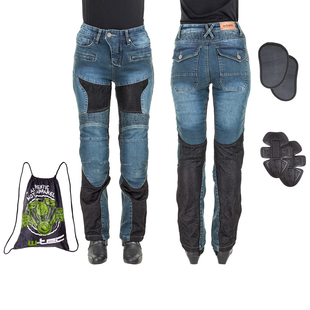 Dámské moto jeansy W-TEC Bolftyna, modro-černá, XS