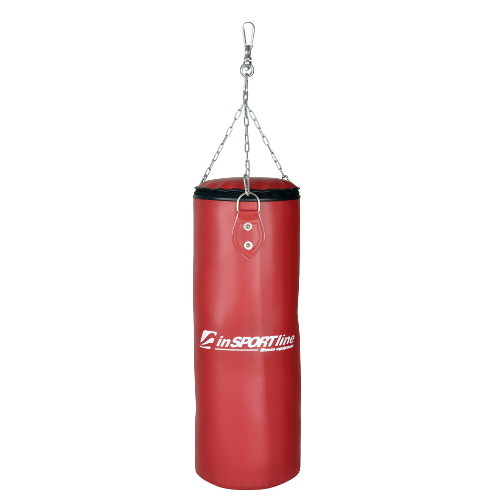 Dětský boxovací pytel inSPORTline 26x65cm / 15kg, červená