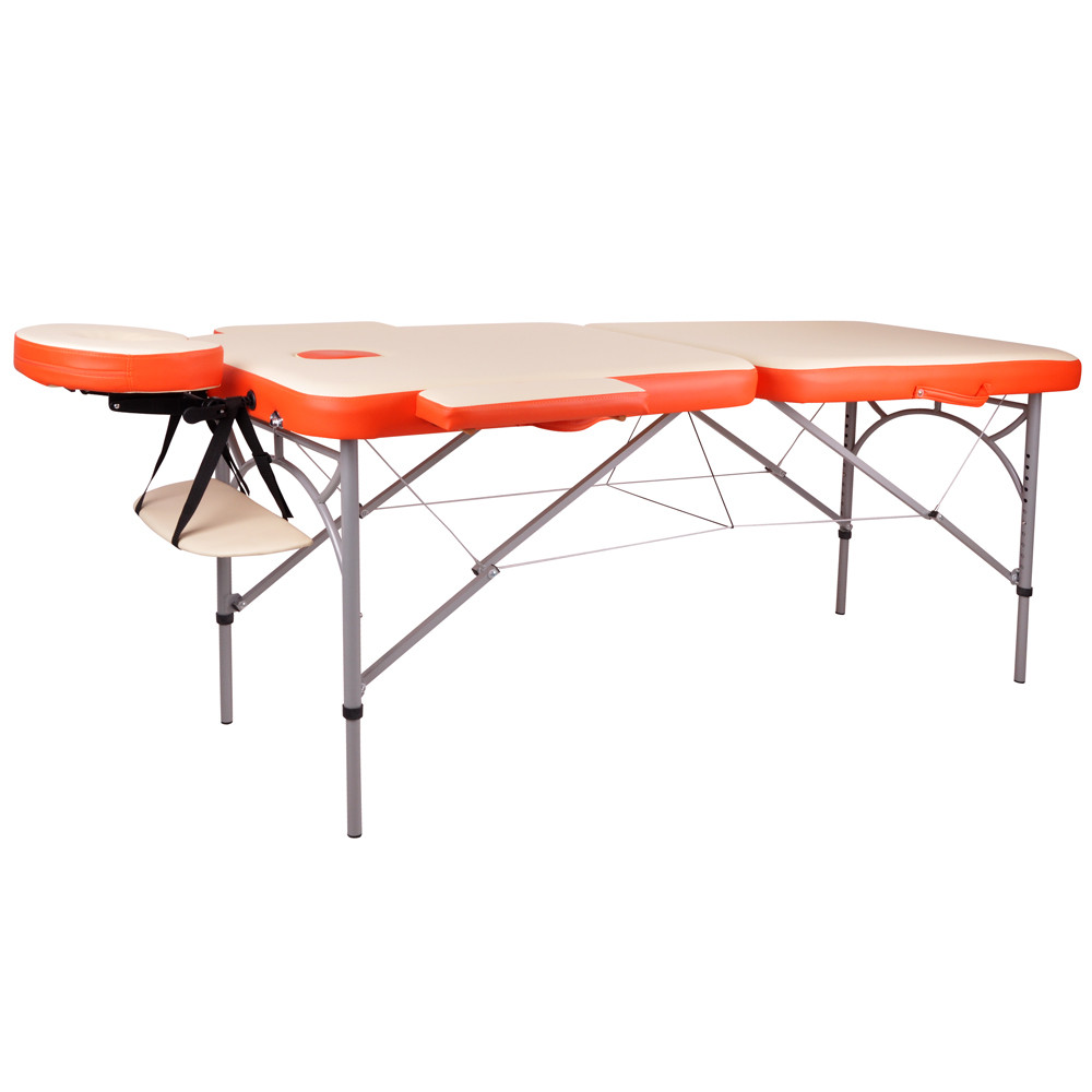 Masážní stůl inSPORTline Tamati 2-dílný hliníkový, oranžová