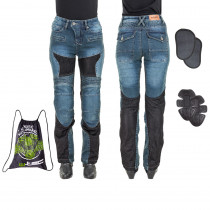 Dámské moto jeansy W-TEC Bolftyna, modro-černá, M