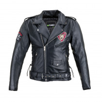 Kožená moto bunda W-TEC Black Heart Perfectis, černá, M