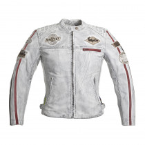 Dámská kožená moto bunda W-TEC Sheawen Lady White, bílá, XS