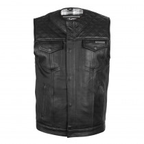 Kožená moto vesta W-TEC Losango, Black, S