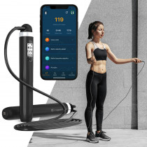 Chytré švihadlo inSPORTline Jumpsmart, černá