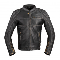 Pánská kožená moto bunda W-TEC Suit, vintage černá, M