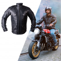 Kožená moto bunda W-TEC Valebravo, černá, M