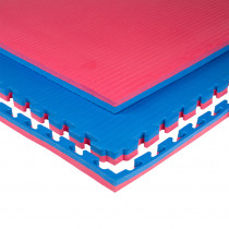 Puzzle tatami podložka inSPORTline Malmeida 100x100x4 cm, červeno-modrá