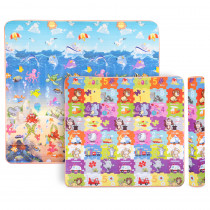 Rolovatelná dětská podložka inSPORTline Lhotino 200x180x1,5 cm, Puzzle/Moře