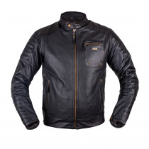 Letní kožená moto bunda W-TEC Gradac, černá, S