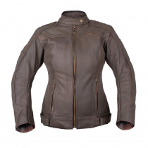 Dámská kožená moto bunda W-TEC Kaika, hnědá, XS