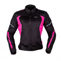 Dámská letní moto bunda W-TEC Martix Lady, černo-růžová, M