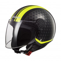Moto přilba LS2 OF558 Sphere Lux, Crush Black H-V Yellow, XS (53-54)