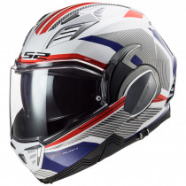 Výklopná moto přilba LS2 FF900 Valiant II Revo P/J, White Red Blue, XS (53-54)