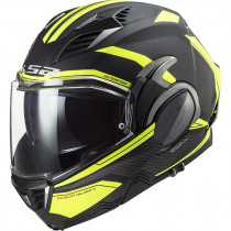 Výklopná moto přilba LS2 FF900 Valiant II Revo P/J, Matt Black H-V Yellow, XS (53-54)