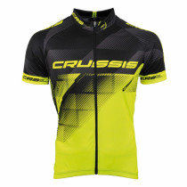Cyklistický dres Crussis CSW-046, černá-fluo žlutá, XS