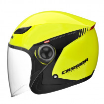 Moto přilba Cassida Reflex Safety, černá-fluo žlutá, S (55-56)
